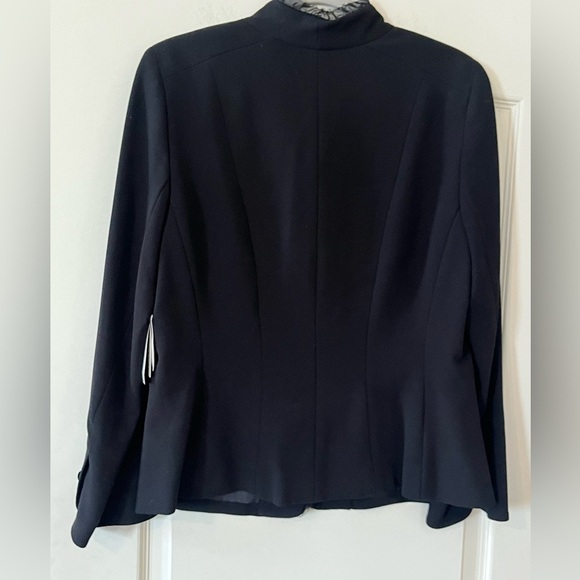 Judith Hart Petites Elegant Black Women's Jacket Sparkly Buttons Lace Trim 12P - Picture 2 of 15